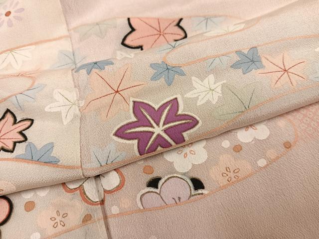 平和屋本店●アンティーク 大正ロマン 振袖 草花文 正絹 逸品 AABI8607ph