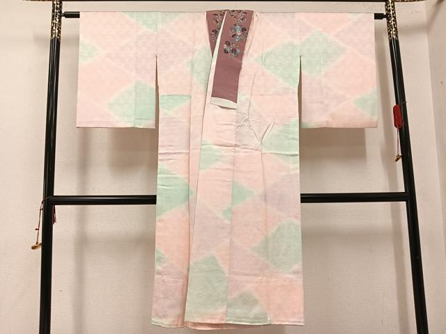 平和屋着物●長襦袢 無双仕立て 立波地紋 暈し染め 半衿刺繍 正絹 逸品 AABI8608ph