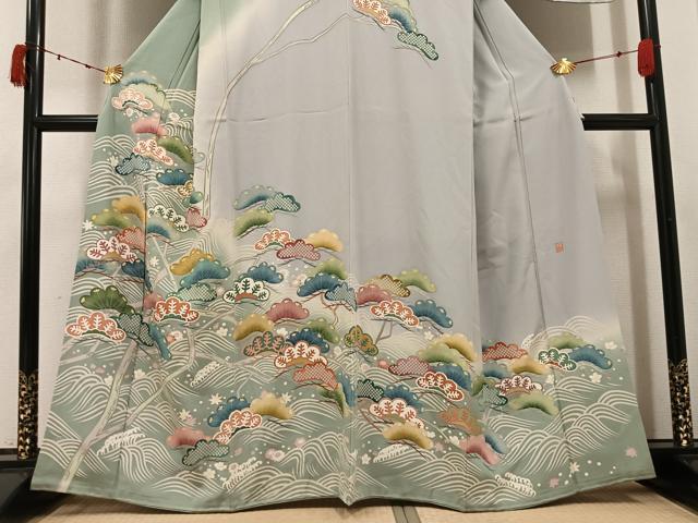 平和屋着物●訪問着 友禅 作家物 浜松花文 暈し染め 正絹 逸品 未使用 AABI8610ph
