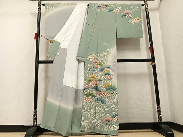 平和屋着物●訪問着 友禅 作家物 浜松花文 暈し染め 正絹 逸品 未使用 AABI8610ph
