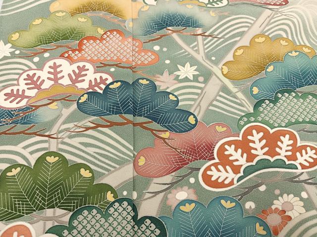 平和屋着物●訪問着 友禅 作家物 浜松花文 暈し染め 正絹 逸品 未使用 AABI8610ph