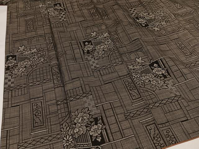 平和屋着物●本場大島紬 カタス9マルキ 草花文 正絹 逸品 AABI8616ph