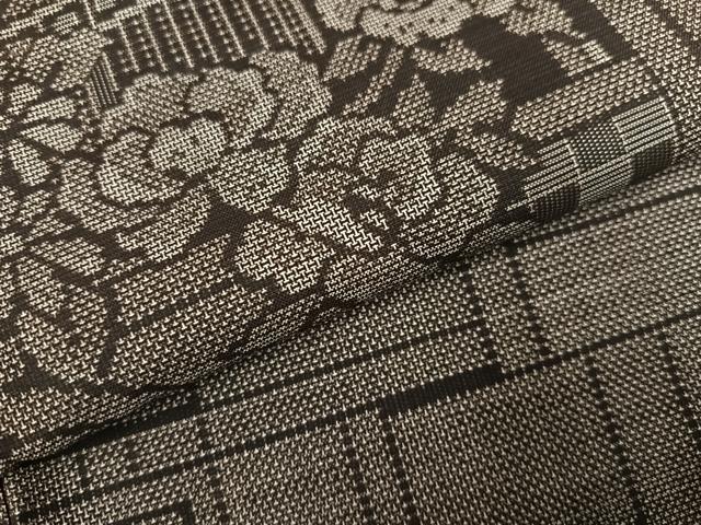 平和屋着物●本場大島紬 カタス9マルキ 草花文 正絹 逸品 AABI8616ph