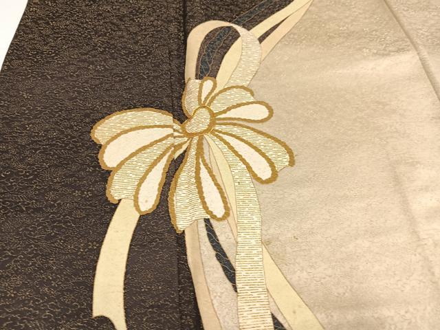 平和屋着物●訪問着 駒刺繍 結び紐文 金彩 金通し地 正絹 逸品 AABI8629ph