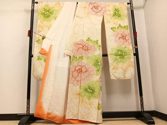 平和屋着物●豪華振袖 総絞り 花尽くし 正絹 逸品 AABI8634ph