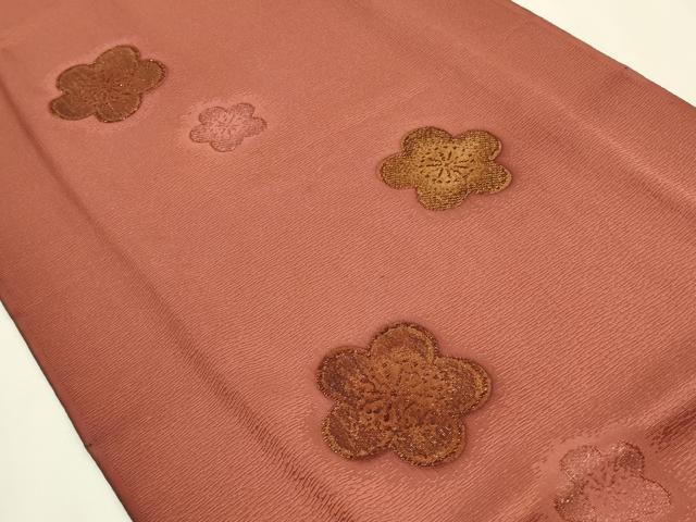 平和屋本店●和装小物 帯締め・帯揚げセット 高麗組 綾出し 舞花文 地紋起こし 金糸 正絹 逸品 未使用 AABI8648ay