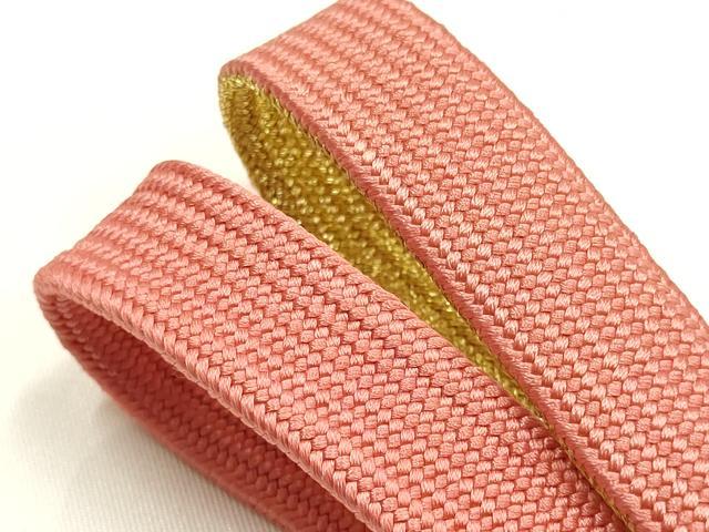 平和屋本店●和装小物 帯締め・帯揚げセット 高麗組 綾出し 暈し 金糸 金彩 正絹 逸品 未使用 AABI8650ay