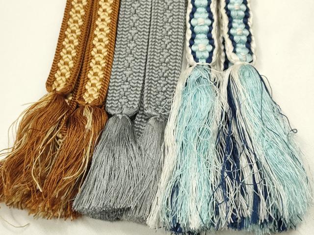 平和屋着物●和装小物 上質な帯締め3本セット 小桜組 正絹 逸品 AABI8658ay
