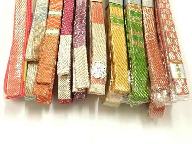 平和屋着物●和装小物 上質な帯締め10本セット 本場筑前博多織 佐賀錦 渡敬 GOTO 錦麗 金糸 正絹 逸品 未使用 AABI8665ay