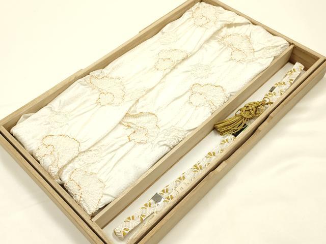 平和屋本店●和装小物 帯締め・帯揚げセット 礼装用 唐組 絞り 梅松文 金糸 金彩 亀房付き 逸品 未使用 AABI8679ay