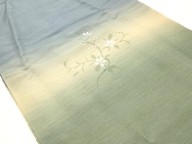 平和屋本店●和装小物 帯締め・帯揚げセット 高麗組 綾出し 蔦草花文 金糸 金彩 暈し染め 正絹 逸品 未使用 AABI8680ay