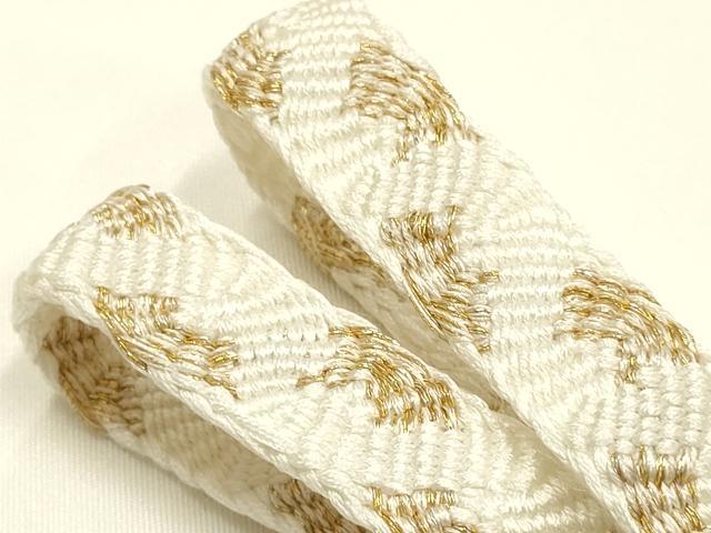 平和屋本店●和装小物 帯締め・帯揚げ・扇子セット 礼装用 唐組 辻が花 金糸 亀房付き 正絹 逸品 未使用 AABI8689ay