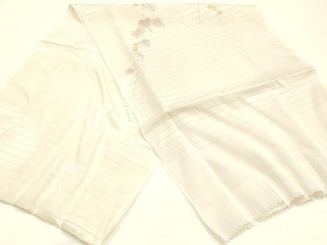 平和屋本店*夏物 和装小物 帯締め・帯揚げセット レース組 絽 葡萄蔦草文 金糸 金彩 暈し 逸品 未使用品あり AABI8693ay