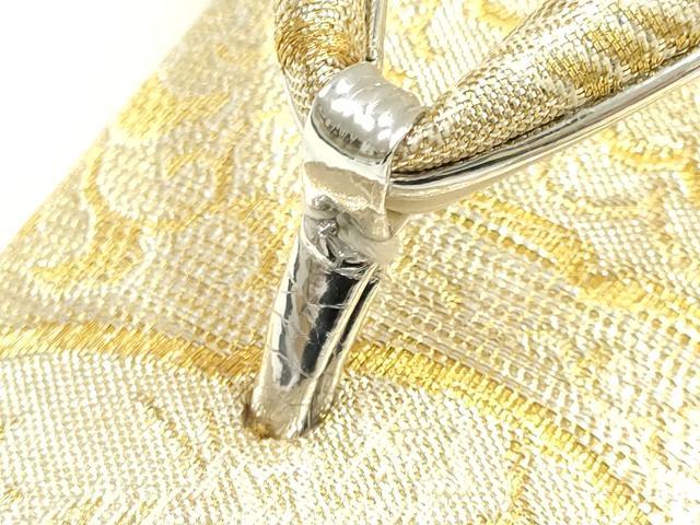 平和屋着物▼和装小物 和装バッグ・草履セット 佐賀錦 ハンドバッグ クラッチバッグ 正倉院花文 金銀糸 逸品 AABI8701ay