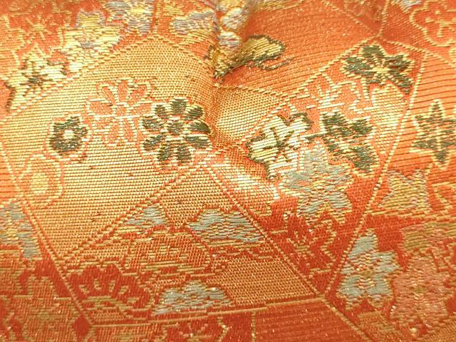 平和屋着物▼和装小物 和装バッグ・草履セット ハンドバッグ 切嵌花文 ラインストーン 金糸 逸品 AABI8712ay