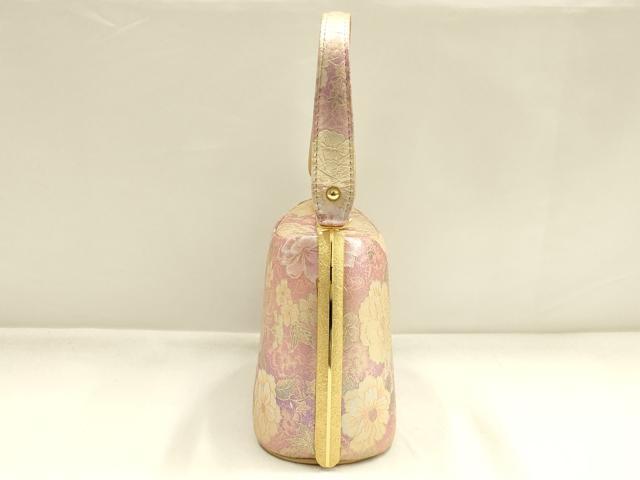 平和屋着物▼和装小物 和装バッグ ハンドバッグ 花柄 金彩 逸品 AABI8723ay