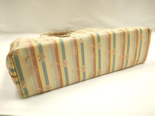 平和屋着物▼和装小物 和装バッグ ハンドバッグ トートバッグ 雪月花 金糸 逸品 AABI8728ay