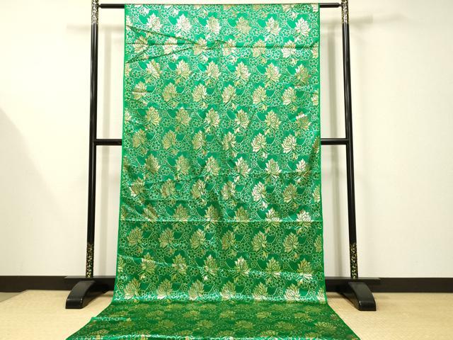 平和屋本店▼和装小物 金襴生地 草花文 ハンドメイド リメイク 約2032cm×108cm AABI8731ay