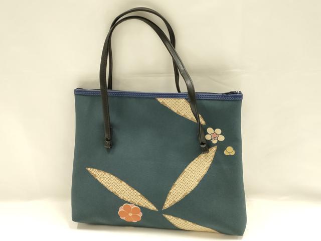 平和屋着物▼和装小物 和装バッグ ハンドバッグ トートバッグ 縁愛 花柄 梅 逸品 未使用 AABI8773ay