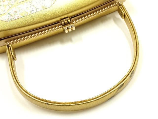 平和屋着物▼和装小物 和装バッグ ハンドバッグ 幾何学模様 金銀彩 暈し 逸品 AABI8797ay