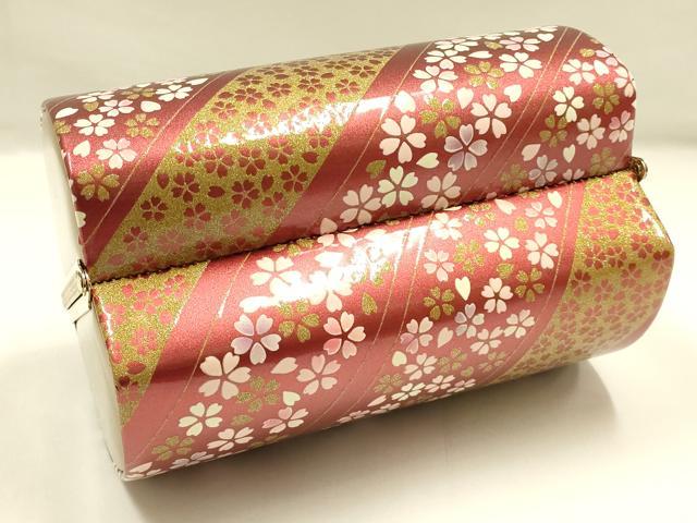平和屋着物▼和装小物 和装バッグ ハンドバッグ 振袖用 斜縞 花 金彩 暈し 逸品 AABI8800ay