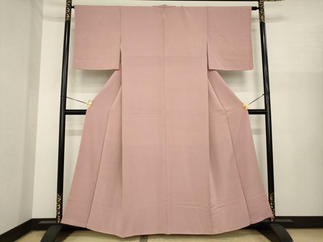 平和屋着物●上質な色無地 鴇浅葱色 鬼しぼ縮緬 正絹 逸品 未使用 AABI8804ck