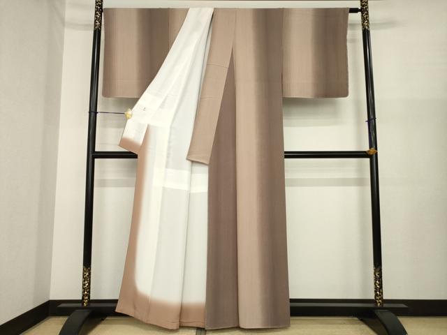平和屋着物●上質な小紋 間道 暈し染め 正絹 逸品 未使用 AABI8805ck