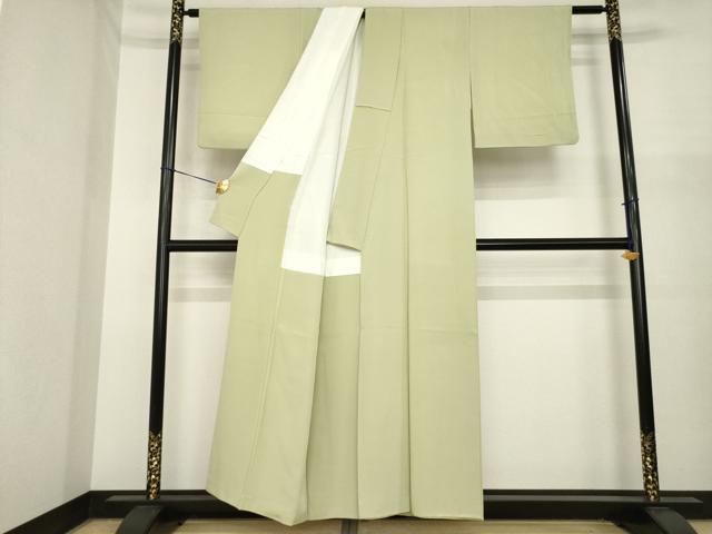 平和屋着物●上質な色無地 利休茶色 正絹 逸品 AABI8806ck