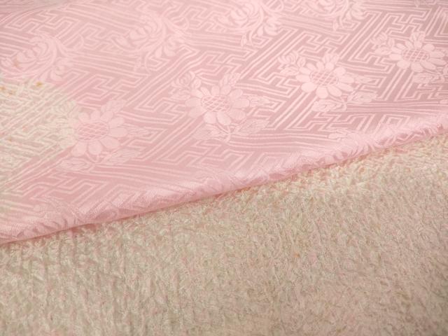 平和屋着物●振袖用長襦袢 無双仕立て 絞り 紗綾形花文 正絹 逸品 AABI8807ck