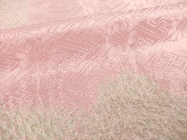 平和屋着物●振袖用長襦袢 無双仕立て 絞り 紗綾形花文 正絹 逸品 AABI8807ck