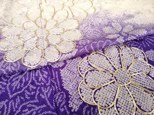 平和屋着物●豪華振袖 総絞り 駒刺繍 舞花文 暈し染め やまと誂製 正絹 逸品 AABI8808ck