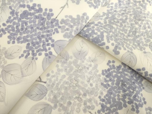 平和屋着物●上質な小紋 手描き 地紋起こし 紫陽花 正絹 逸品 AABI8814ck