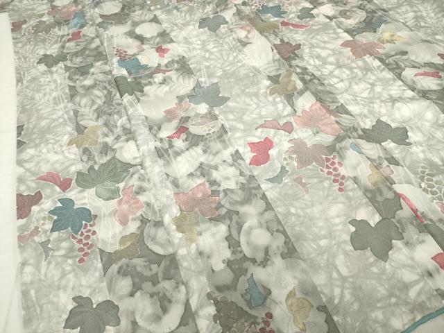 平和屋着物●上質な小紋 地紋起こし 蔦草間道 正絹 逸品 AABI8815ck