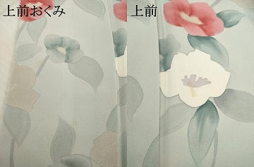 平和屋着物●上質な小紋 地紋起こし 椿 正絹 逸品 AABI8819ck