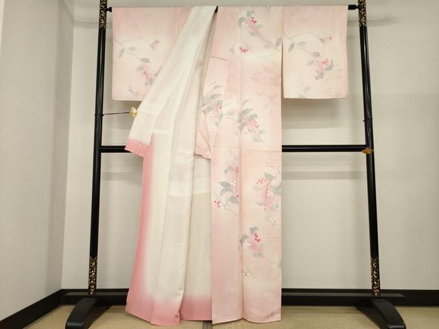 平和屋着物●上質な小紋 南天文 地紋起こし 暈し染め やまと誂製 正絹 逸品 AABI8820ck