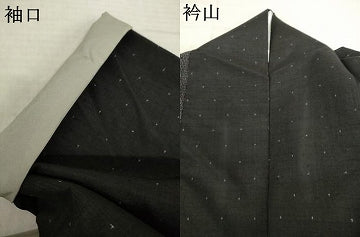 平和屋着物●結城紬 80亀甲 雪輪重ね間道 黒地 やまと誂製 正絹 逸品 AABI8827ck