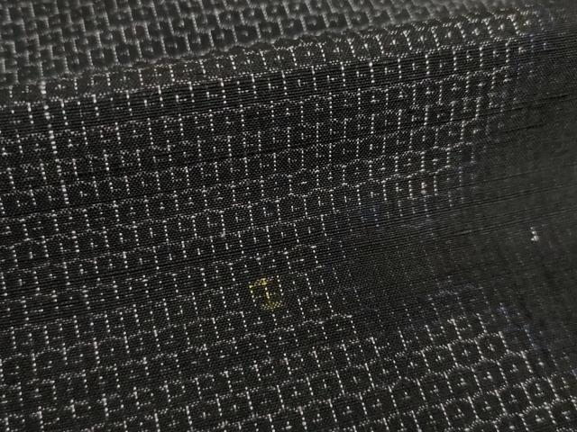 平和屋着物●結城紬 80亀甲 雪輪重ね間道 黒地 やまと誂製 正絹 逸品 AABI8827ck