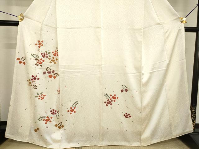 平和屋着物●訪問着 絞り 舞花文 金彩 正絹 逸品 AABI8828ck