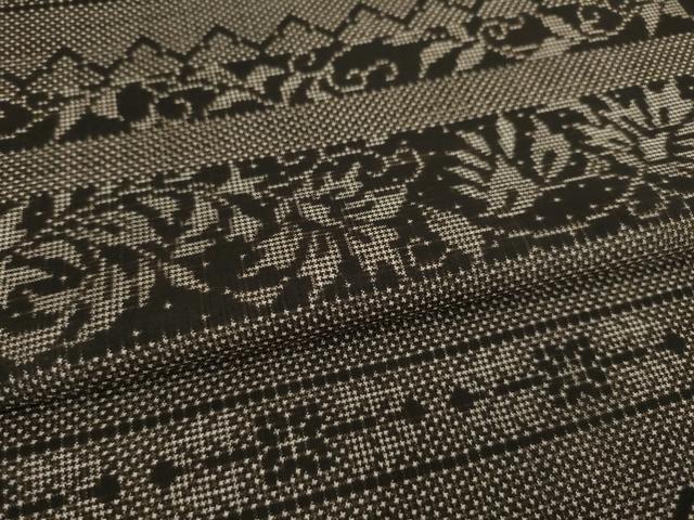 平和屋着物●本場大島紬 一元絣 横段文 正絹 逸品 AABI8831ck
