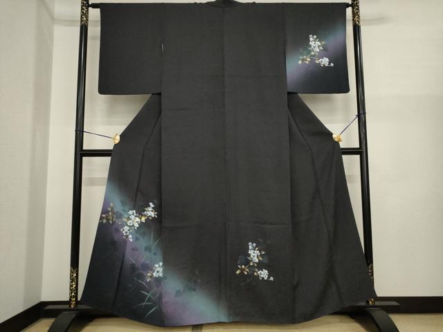 平和屋着物●訪問着 螺鈿 草花文 暈し染め 金彩 正絹 逸品 AABI8832ck
