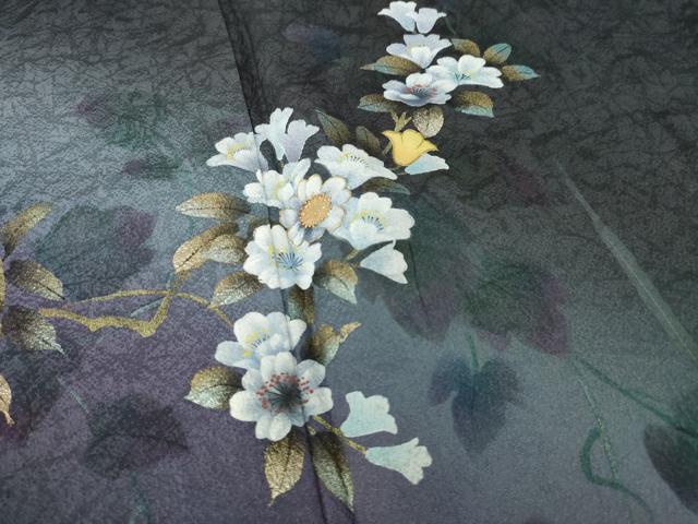平和屋着物●訪問着 螺鈿 草花文 暈し染め 金彩 正絹 逸品 AABI8832ck