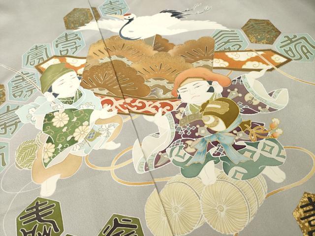 平和屋着物●色留訪問着 友禅 作家物 雷鳥 金彩 仮絵羽 正絹 逸品 未使用 AABI8845ck