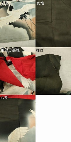平和屋本店●アンティーク 大正ロマン 振袖 飛鶴文 正絹 逸品 AABI8854ck
