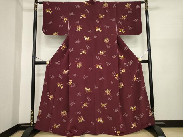 平和屋着物●銀座 志ま亀 小紋 七宝花文 正絹 逸品 AABI8865ck
