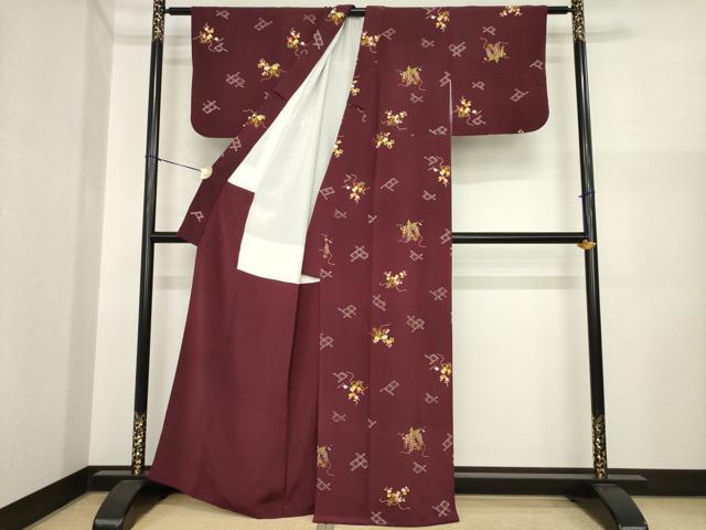 平和屋着物●銀座 志ま亀 小紋 七宝花文 正絹 逸品 AABI8865ck