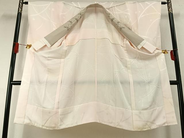 平和屋着物●長襦袢 無双仕立て 露芝地紋 暈し染め 半衿刺繍 正絹 逸品 AABI8881fy