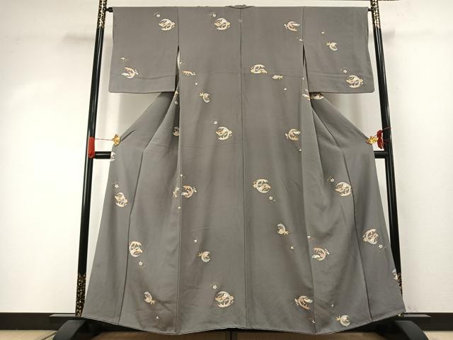 平和屋着物●上質な小紋 松竹梅 金彩 正絹 逸品 AABI8891fy