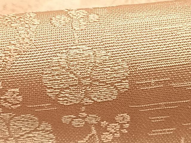 平和屋着物●中井淳夫 色無地 枝梅桐地紋 水柿色 正絹 逸品 AABI8892fy