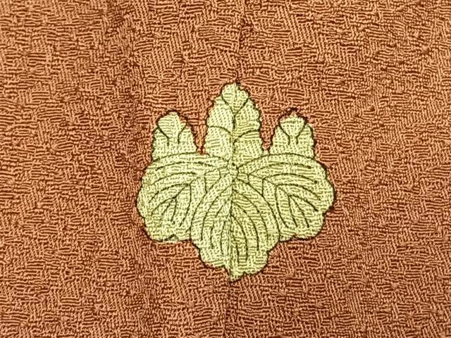 平和屋着物●上質な色無地 纁色 正絹 逸品 AABI8894fy