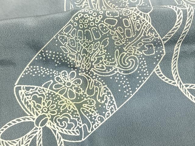 平和屋着物●男性 長襦袢 袷 手描き 風景文 暈し染め 正絹 逸品 AABI8899fy